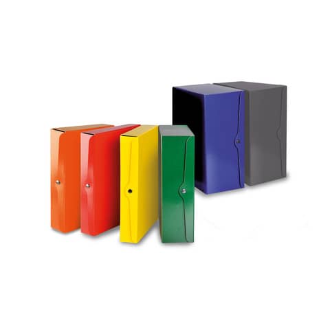 Portaprogetti con bottone EURO-CART presspan monolucido 25x35 cm dorso 8 cm arancio - CP08AR_DESK